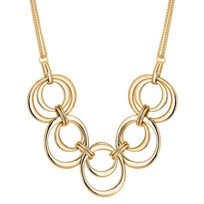 Designer oval hoop linked necklace